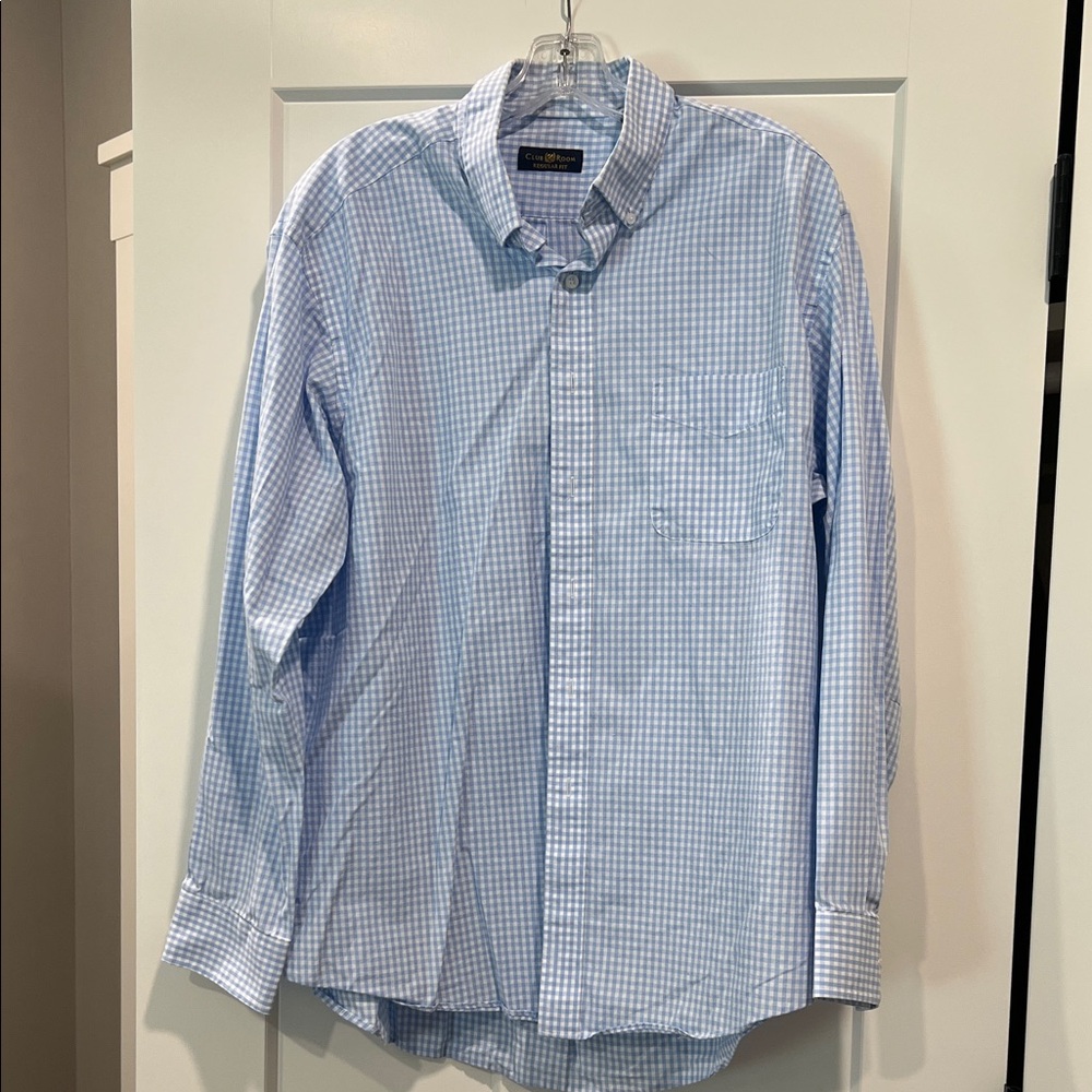 Club Room Sky Blue Checkered Men's Shirt